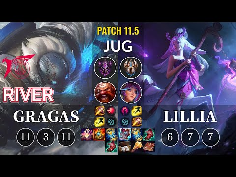 TLN River Gragas vs Lillia Jungle - KR Patch 11.5