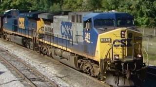 preview picture of video 'CSX 345 & 92 Haul Coal In Martinsburg'