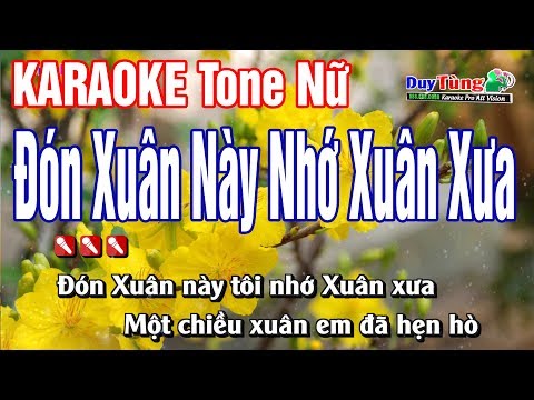 Karaoke || Đón Xuân Này Nhớ Xuân Xưa - Tone Nữ ||  Nhạc Sống Duy Tùng