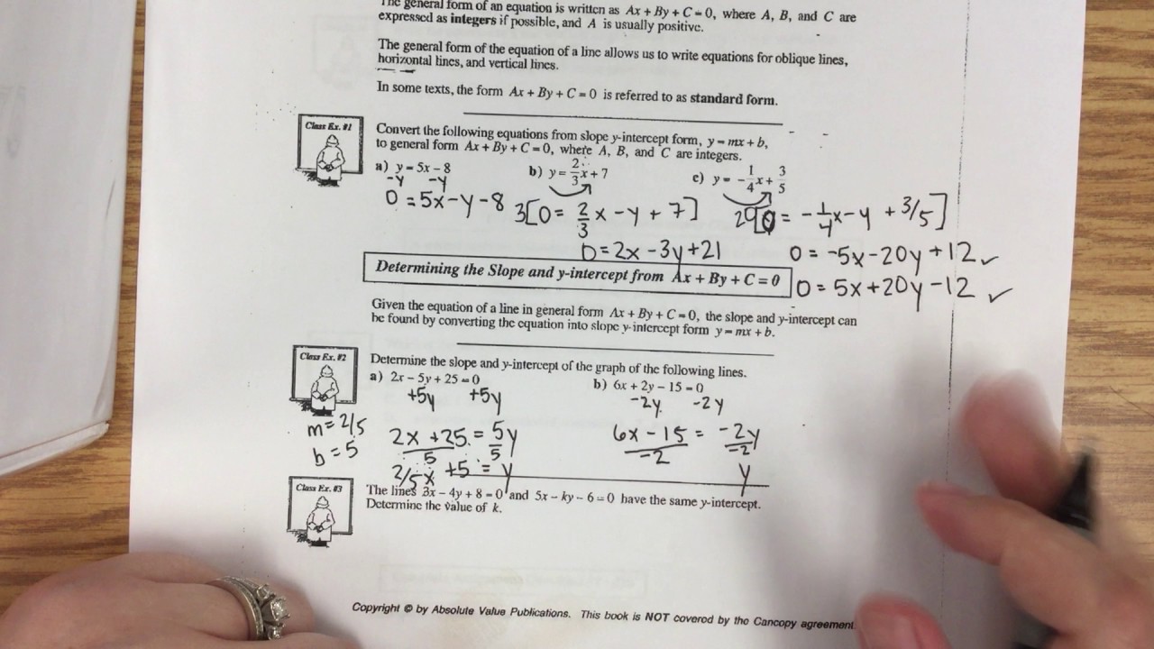 Math 10C Linear Equations Lesson 3