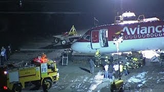 preview picture of video 'Pouso avião de barriga aeroporto Brasília acidente HD com som'