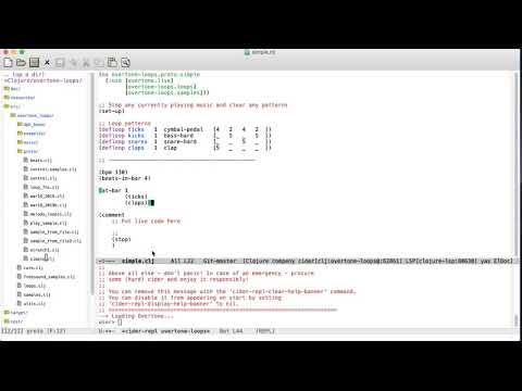 Overtone Loops intro with Emacs and Cider