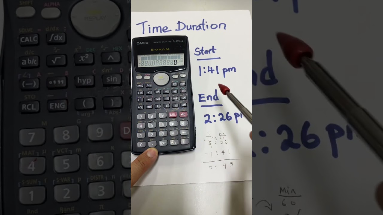 How to use scientific calculator to quickly find the time duration in complete mode