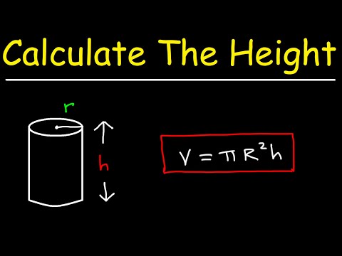 Part of a video titled How To Calculate The Height of a Cylinder Given The Volume, Radius ...
