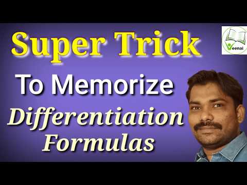 11th | 12th Std Differentiation formula shortcuts | How to memorize derivative formulas Easy Trick