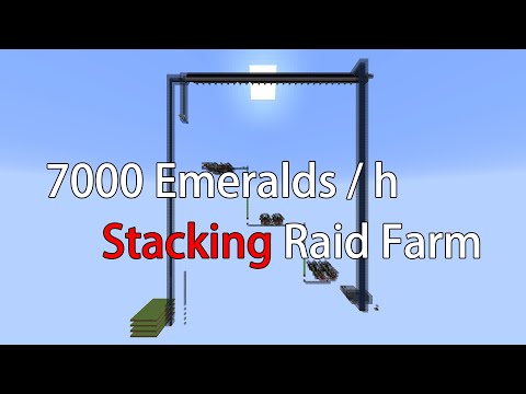 Minecraft 1.14.3 Stacking Raid Farm 7000 Emeralds per hour