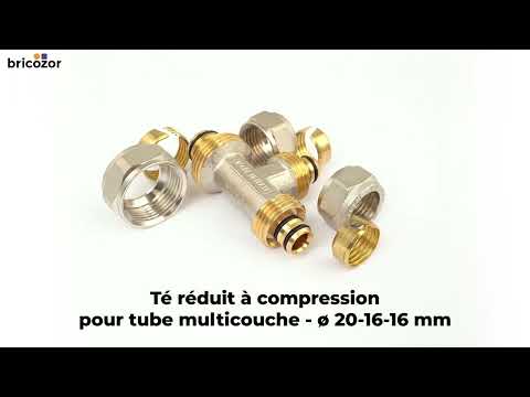 Té réduit à compression pour tube multicouche - diamètre 20-16-16 mm BOUTTÉ