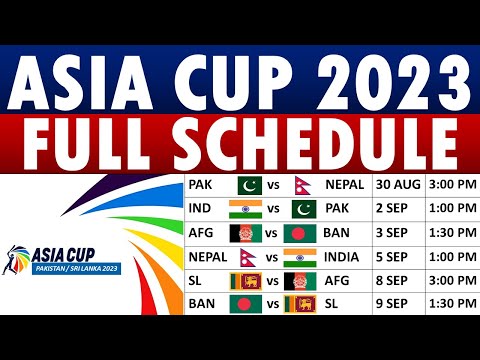 Asia Cup 2023 Schedule: Fixtures, Venues & Timings; all you need to know about the tournament.
