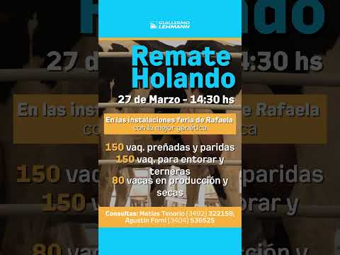Primer Remate Holando Lehmann: Arrancamos el año con la mejor genética.