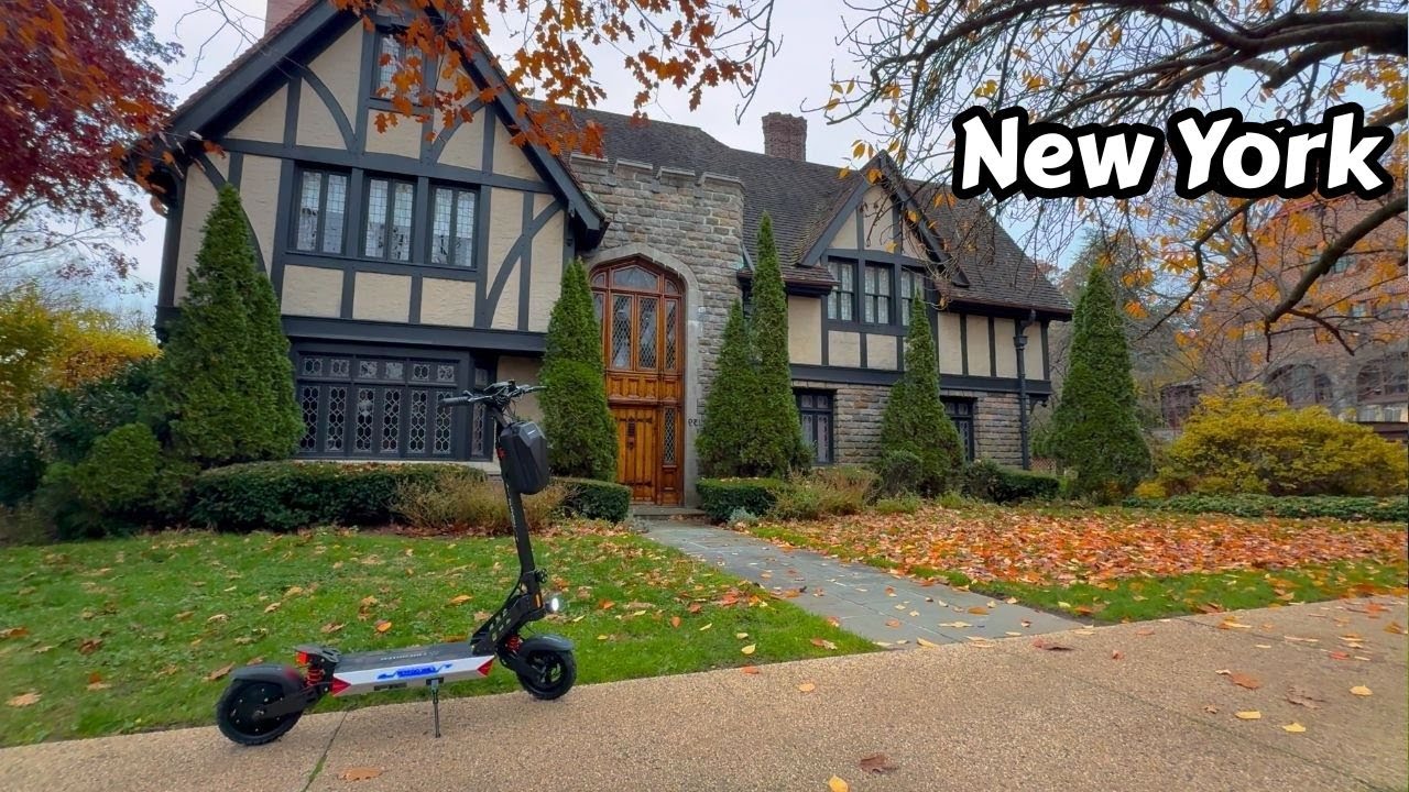 Autumn New York Queens Forest Hills Gardens 4k Virtual Tour video - Landturbo Pro Electric Scooter