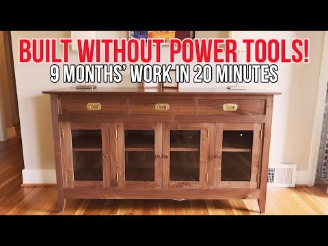 Walnut Sideboard Full Build—No Power Tools Used! | Hand Tool Woodworking