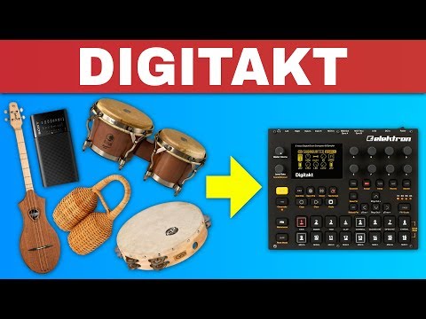 ELEKTRON DIGITAKT DEMO SAMPLING RANDOM THINGS ~ Bongos, Caxixi, Guitar, FM Radio, etc.