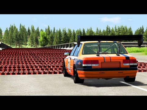 Cars Vs 100 Square Speed Bumps - BeamNG Drive