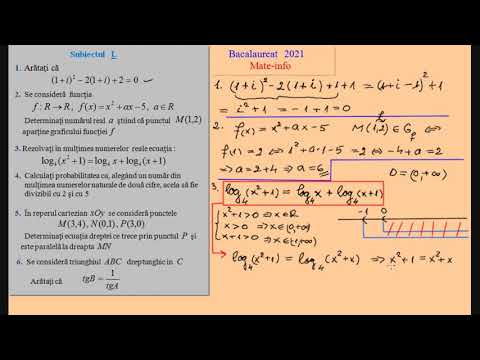 Bacalaureat 2021 - Matematica - Mate Info