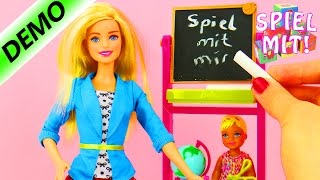 Barbie als Lehrerin | Puppen Klassenzimmer mit Schülerin, Tafel und Globus | Schule spielen