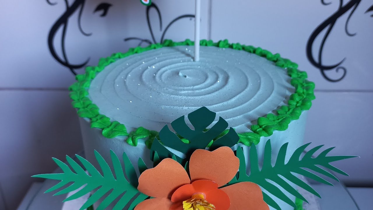 Decorando bolo tema plantas + dicas de como alisar o bolo/como reutilizar saco de farinha