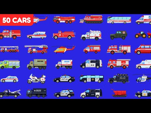 Emergency Vehicles Ultimate Collection | Fire Truck, Police Car, Ambulance Responding | 50 Cars