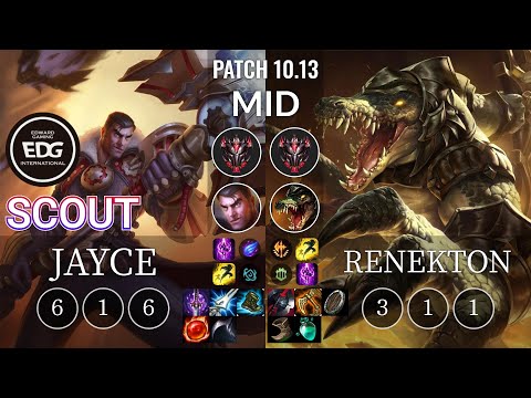 EDG Scout Jayce vs Renekton Mid - KR Patch 10.13