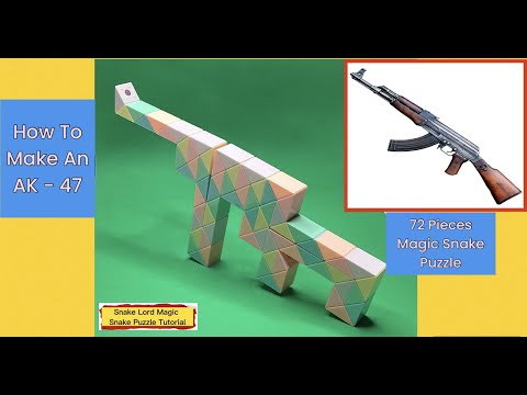 How To Make An AK-47 - 72 Pieces Magic Snake Puzzle - 魔 尺 72 段