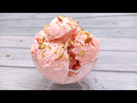 Strawberry Custard Ice cream Recipe | How to make Custard Ice cream #icecream
