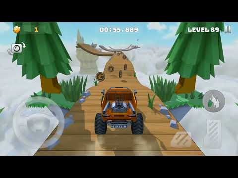Mountain Climb Stunt 3D - Huge ORange Monster Truck Driving - Levels 84 to 89 Android Gameplay