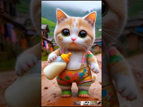 🥰 Dudi dudi dum dum 😍 Beautiful Muddy road village Cute Cat 🍼 village kitten 181 #Cute #Cat #shorts
