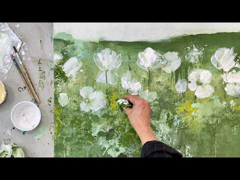 Foil! DIY Tools - Effective! Let it flow! Abstract Painting Techniques - Beginner Acrylic