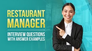 Restaurant Manager Interview Questions with Answer Examples