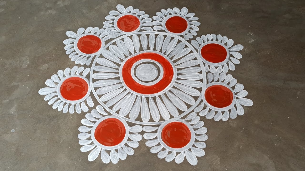 Very simple alpana design for laxmi puja by shyamali rangoli art