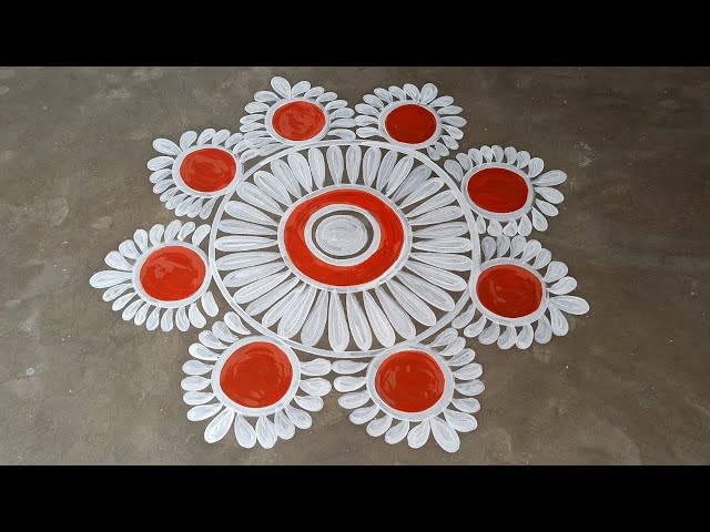 Very simple alpana design for laxmi puja by shyamali rangoli art