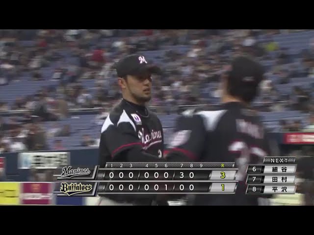 【8回裏】連夜の好リリーフ!! マリーンズ・内 3者凡退に斬って取る!! 2017/4/13 Bs-M