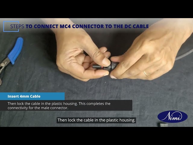Connect rated wires in terminal box of solar panel & MC4 connectors