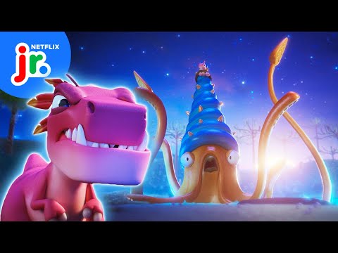 T. Rex Twins VS GIANT Sea Monster! 🦑 Bad Dinosaurs | Netflix Jr