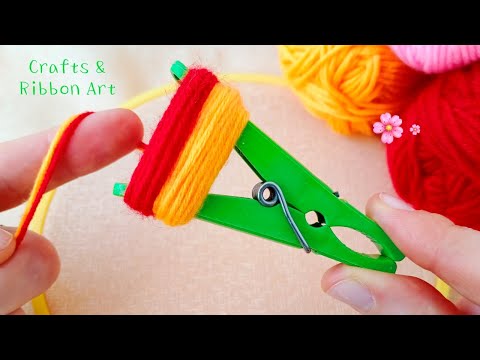 It's so Beautiful 💖🌟 Superb Flower Craft Idea with Wool - Hand Embroidery Amazing Flower Making