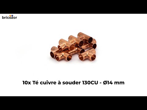 Té cuivre à souder 130CU - différents diamètres BRICOZOR