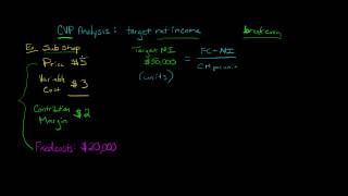 Cost Volume Profit Analysis (CVP): Target Profit