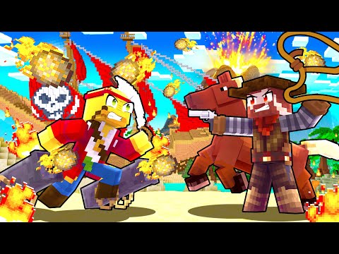 EPIC Battle: Pirates vs Cowboys in Minecraft