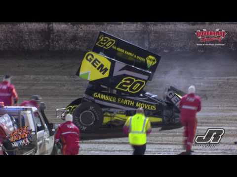 2017 Easter Sprintcar Trail Night 2 - Glen Sutherland Crash