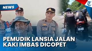 PERJUANGAN LANSIA Mudik Jalan Kaki Cikarang ke Kebumen imbas Dicopet, Andalkan Bantuan Warga