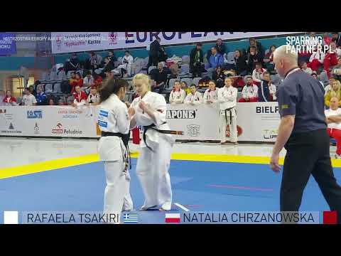Natalia Chrzanowska vs Rafaela Tsakiri Women -50kg European Karate Shinkyokushin Championship 2022