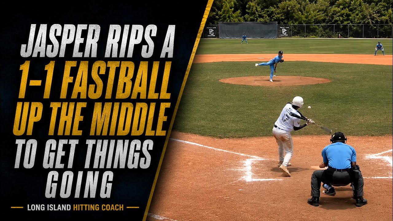 Jasper rips a 1-1 fastball up the middle to get things going