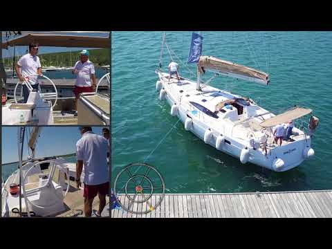 Skippertraining -Doppelruder: Anlegen mit Mittelspring