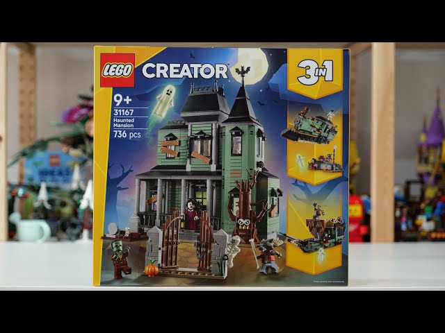 Vídeo relacionado con LEGO Creator 3 en 1 Mansión Encantada - Casa de Juguete Interactiva Transformable en Barco Fantasma o Tren - 5 Minifiguras Inc. Frankestein y Hombre Lobo - Regalo para Niños y Niñas de 9+ Años 31167