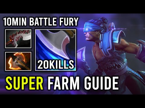 How to Fast Farm Anti Mage with 10Min Battle Fury Unlimited Mana Burn Dota 2