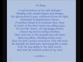 John Keats (1795-1821) -- Poem: 'To sleep ...