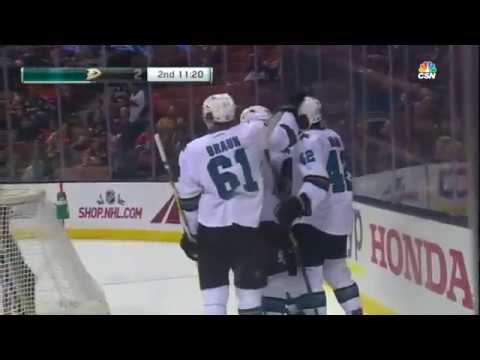 San Jose Sharks vs. Anaheim Ducks 12-9-16 Kevin Labanc GOAL