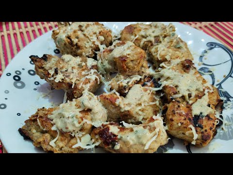 अफगानी चीजी चिकन टिक्का Easy Afghani cheese chicken tikka|chicken recipe|starter|sadiya's cooking co