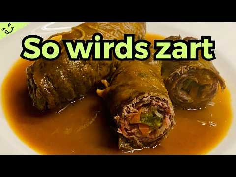 German Beef Rouladen 🥩 – stuffed, hearty & super tender! | Traditional Recipe