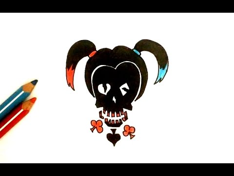 DESSIN Harley Quinn (tête de mort) - Suicide Squad