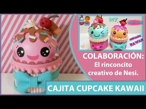 Cajitas en forma de cupcake kawaii, goma eva o foamy